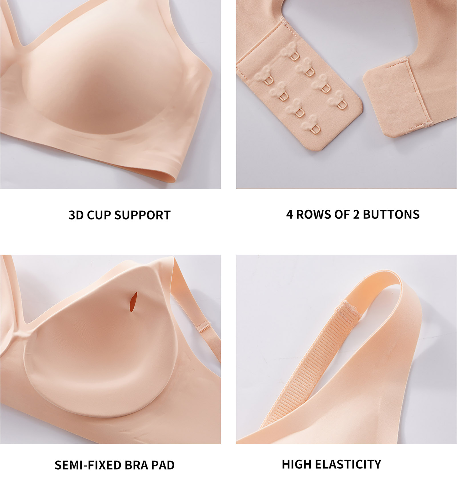 Seamless bra comfortable gathering no underwire fixed cup thin bra SV01 (9)