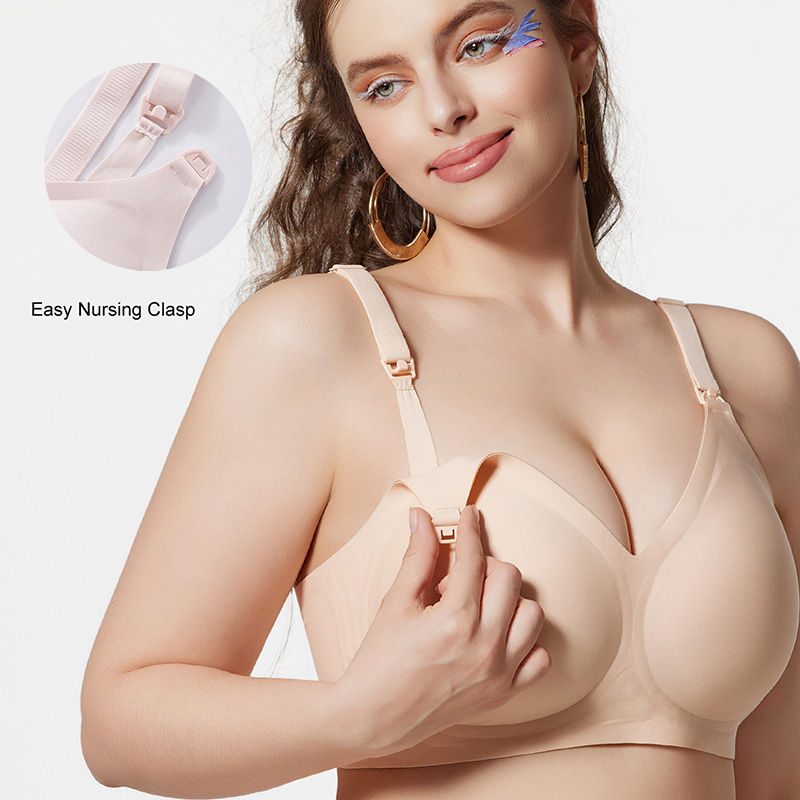 Seamless Nursing Bras for Breastfeeding Soft Wireless Sleep JC02 (3)