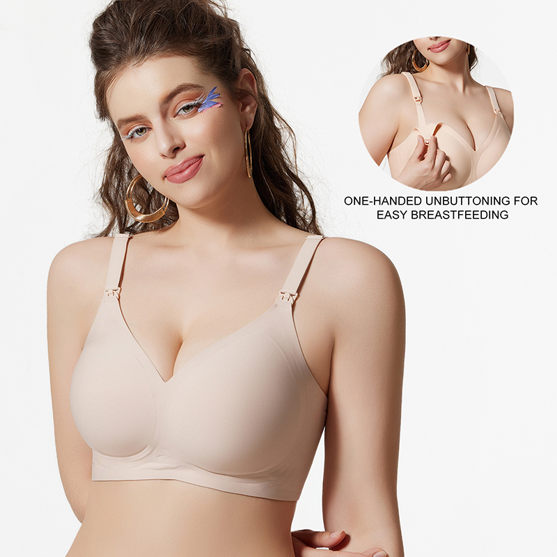 Seamless Nursing Bras for Breastfeeding Soft Wireless Sleep JC02 (5)
