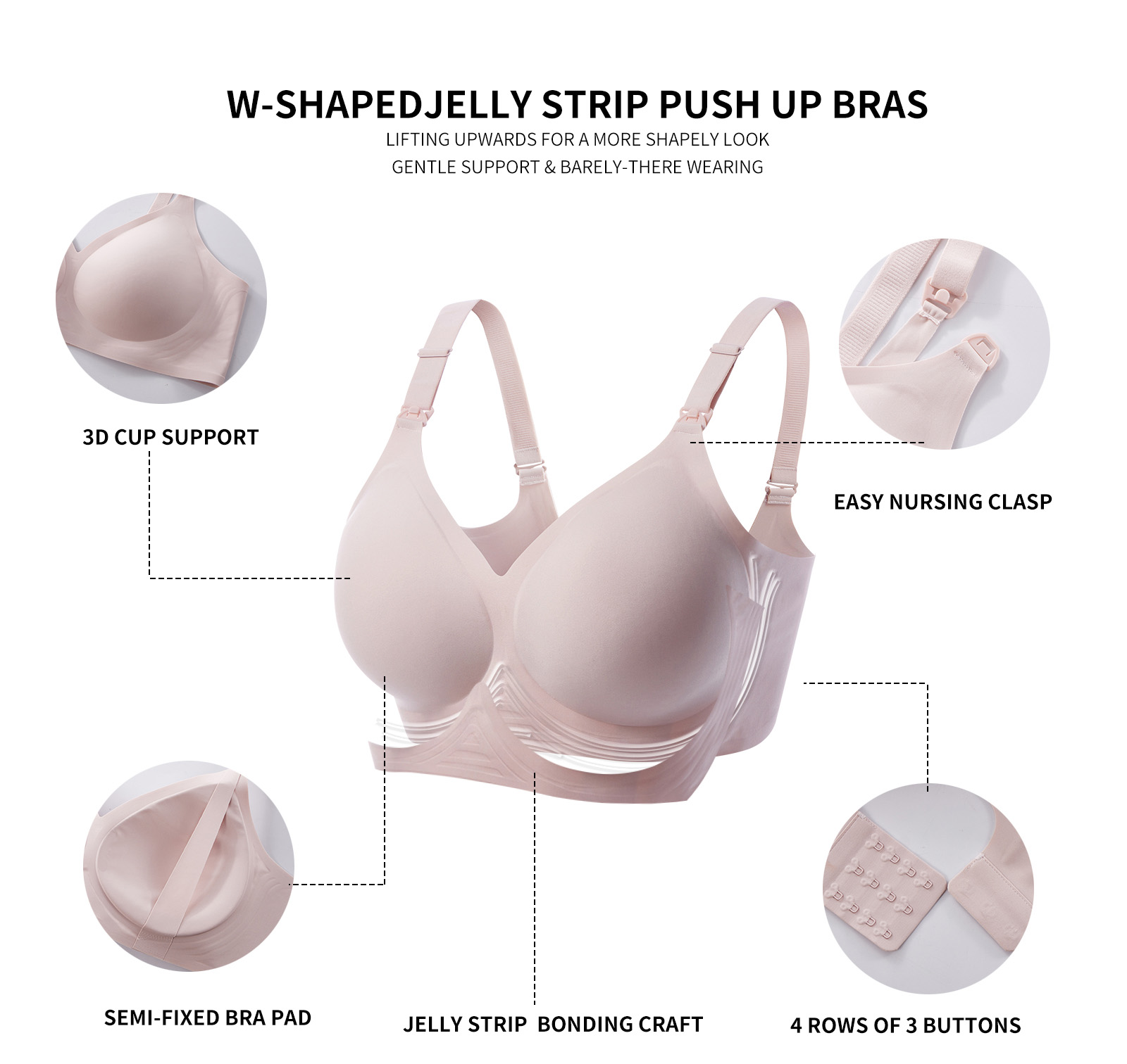 Seamless Nursing Bras for Breastfeeding Soft Wireless Sleep JC02 (8)