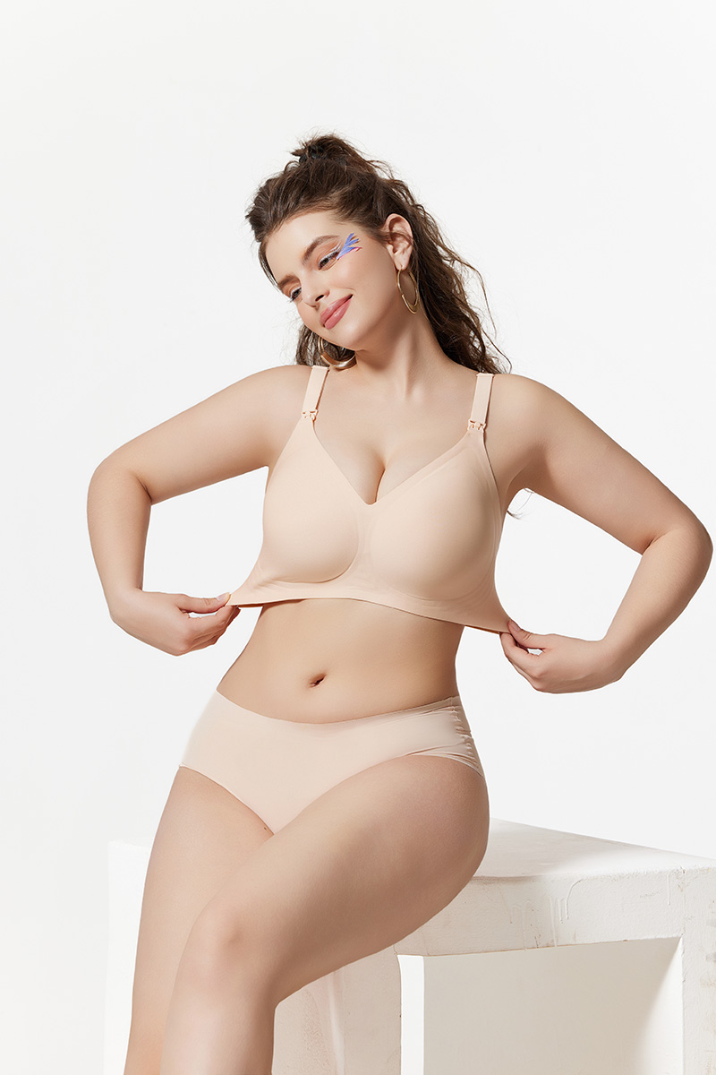 Seamless Nursing Bras for Breastfeeding Soft Wireless Sleep JC02 (3)