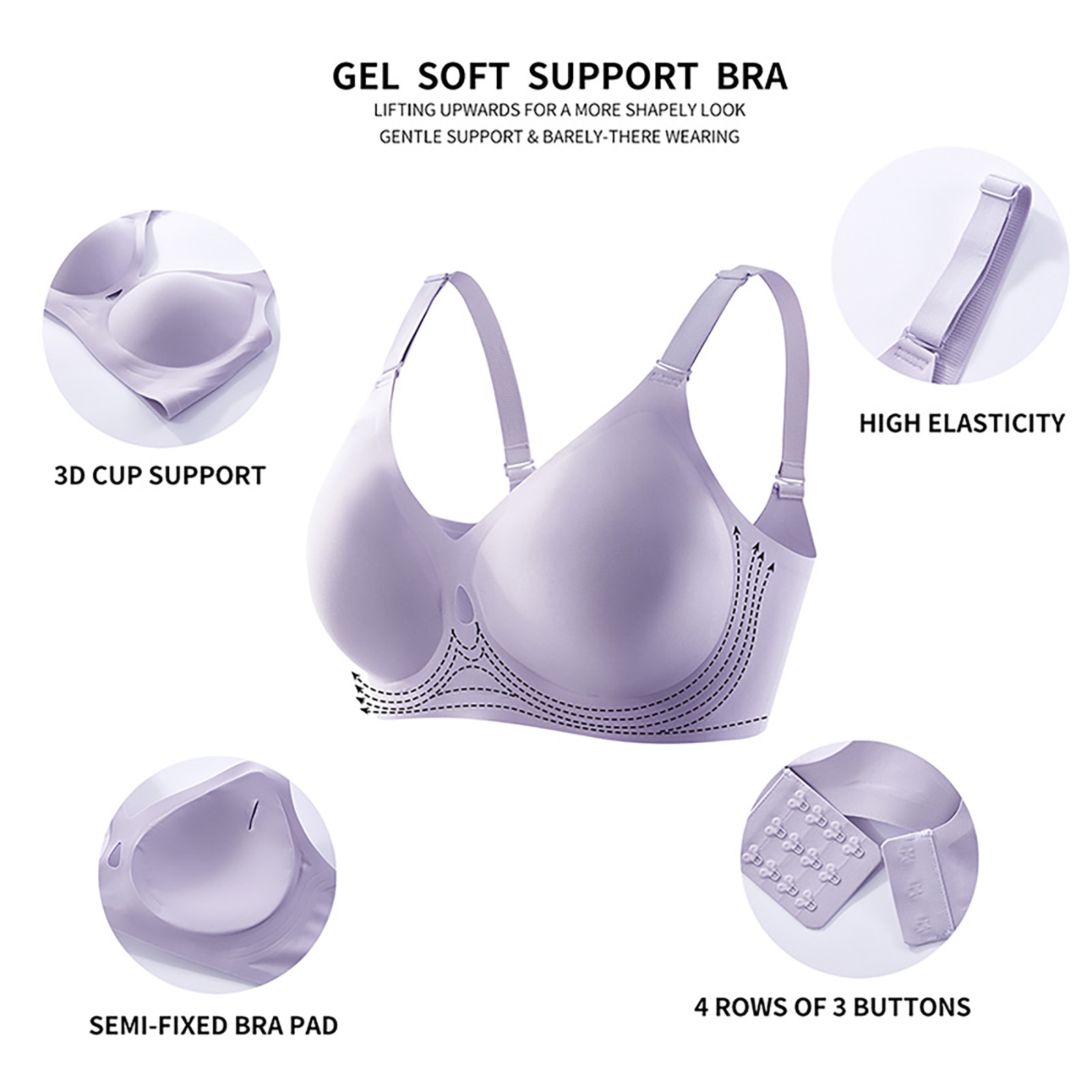 Bras for Women No Underwire Seamless Bras Wireless Push Up JC03 (9)