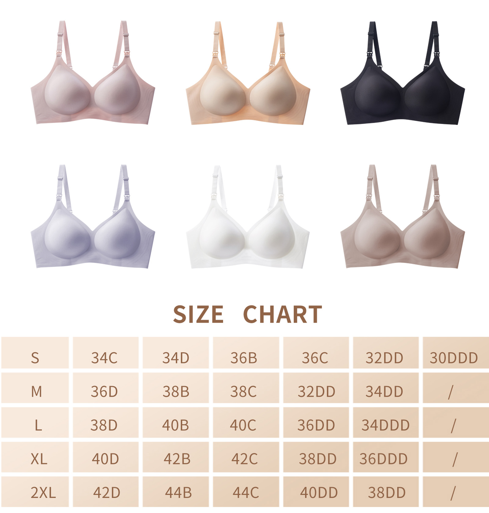 Seamless Nursing Bras for Breastfeeding Soft Wireless Sleep JC02 (9)