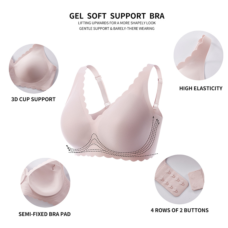 Large breast seamless bra wavy smooth comfortable no steel rings SV02 (9)