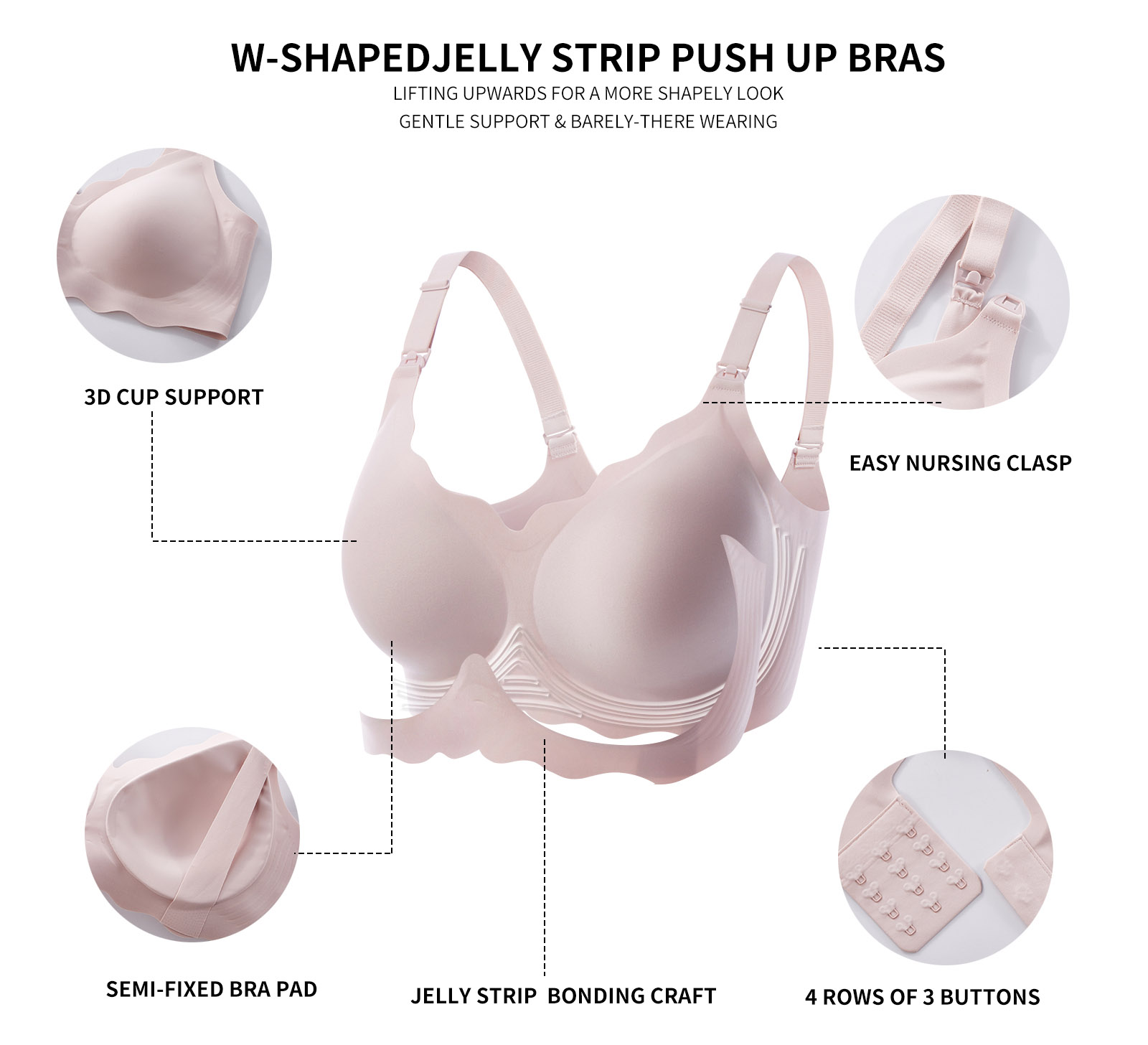 Breastfeeding bra seamless comfortable wavy pregnant bra no steel ring HB02 (9)