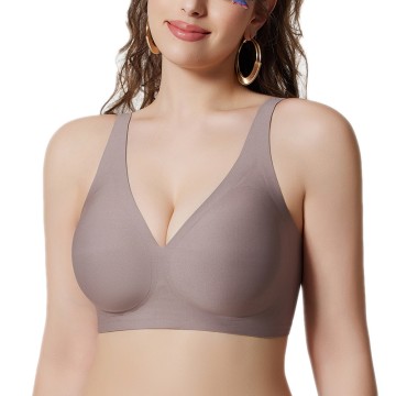 Seamless bra comfortable gathering no underwire fixed cup thin bra SV01